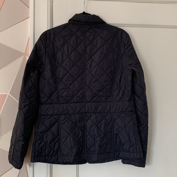 Quilted Lined Lightweight Nylon Jacket Black Navy Packable Fall Neutral Small - Picture 8 of 9